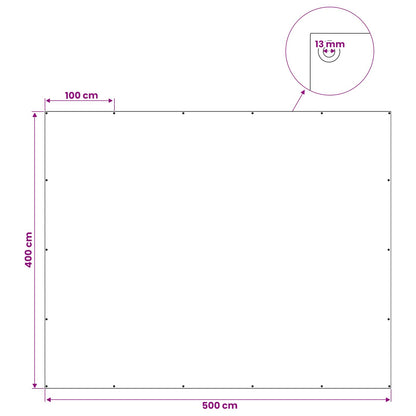Zeil met Oogjes Antraciet Grijs 4 x 5 m 260 gsm PE