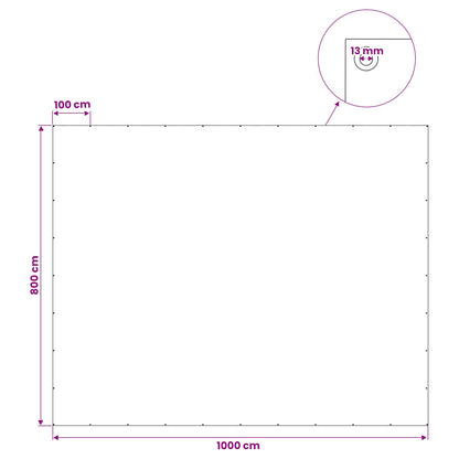 Zeil met Oogjes Blauw 8 x 10 m 180 gsm PE