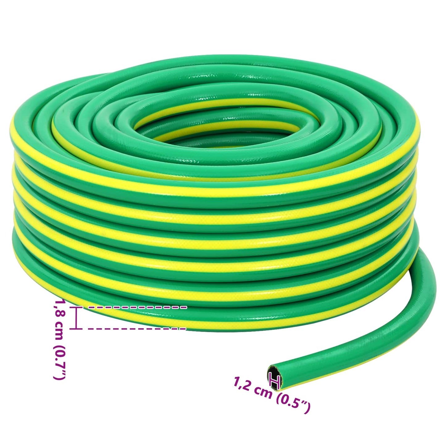Tuinslang 5-Lags Groen en Geel 1 / 2'' 20 m PVC