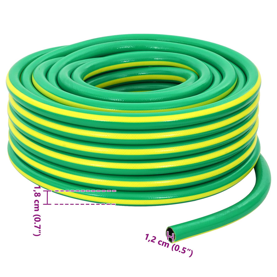Tuinslang 5-Lags Groen en Geel 1 / 2'' 50 m PVC