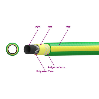 Tuinslang 5-Lags Groen en Geel 3 / 4'' 10 m PVC