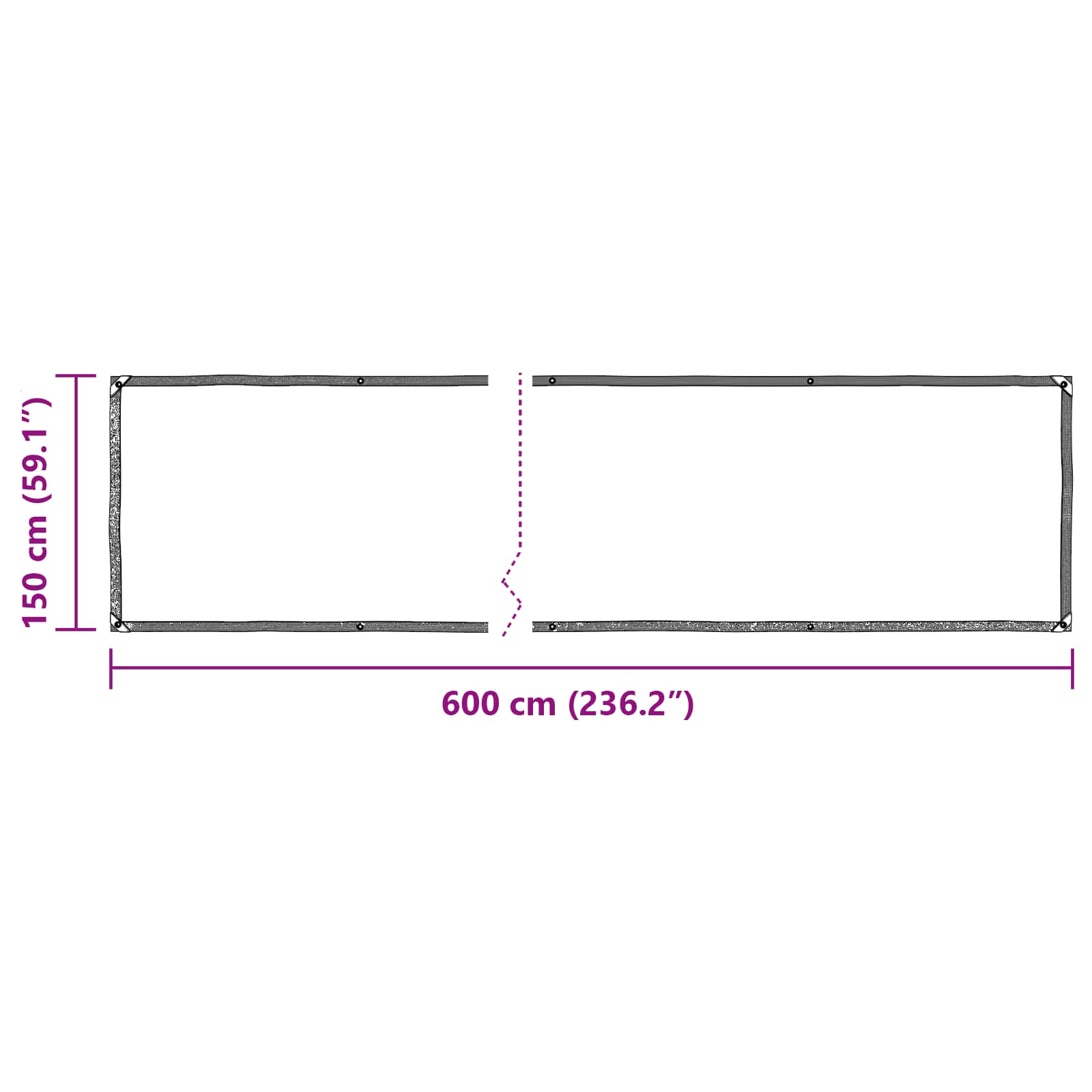 Zeildoek Doorzichtig 6 x 1,5 m PE