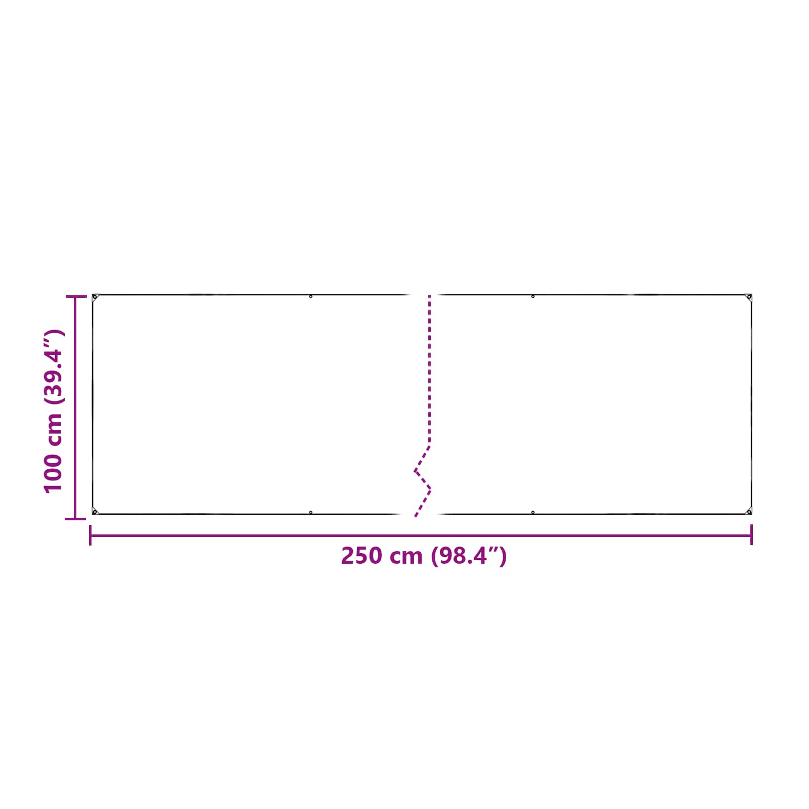 Zeildoek 350 gsm Doorzichtig 2,5 x 1 m PVC