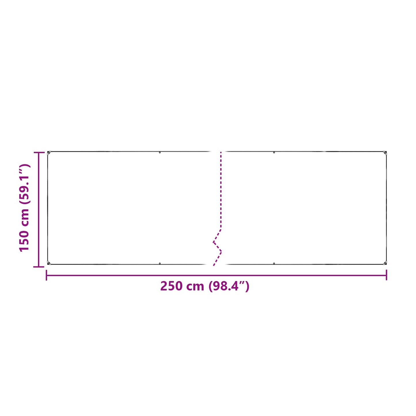 Zeildoek 350 gsm Doorzichtig 2,5 x 1,5 m PVC