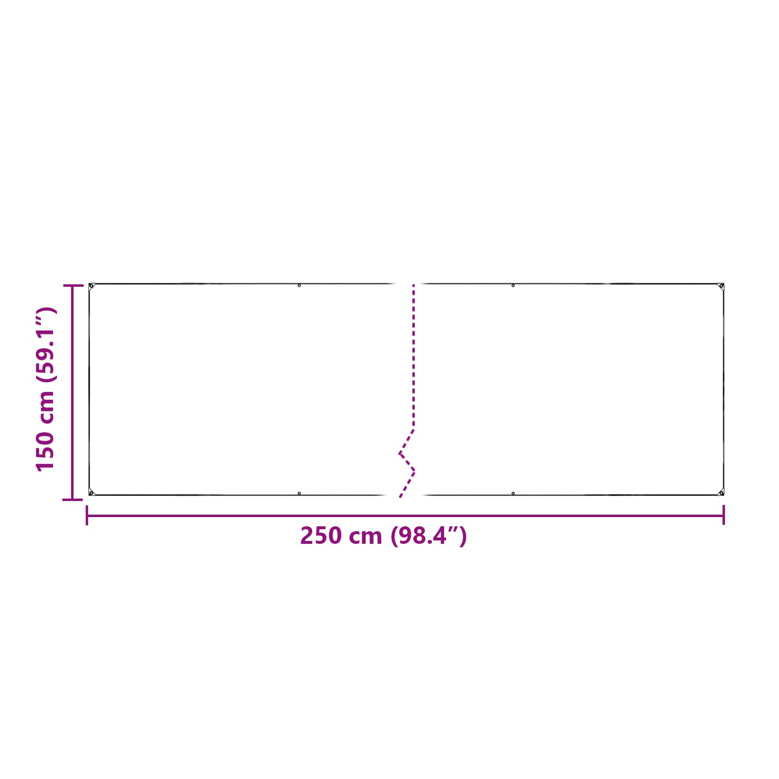 Zeildoek 350 gsm Doorzichtig 2,5 x 1,5 m PVC