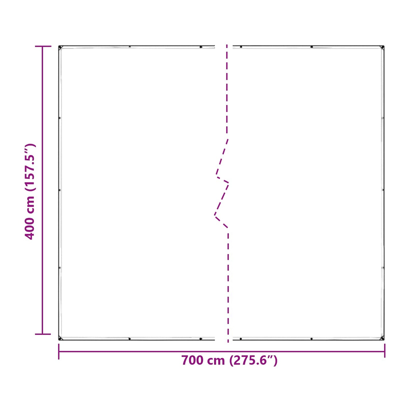 Zeildoek 350 gsm Doorzichtig 7 x 4 m PVC