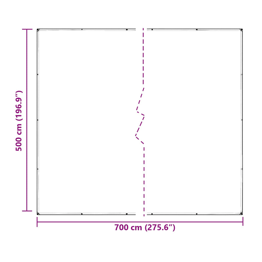 Zeildoek 350 gsm Doorzichtig 7 x 5 m PVC