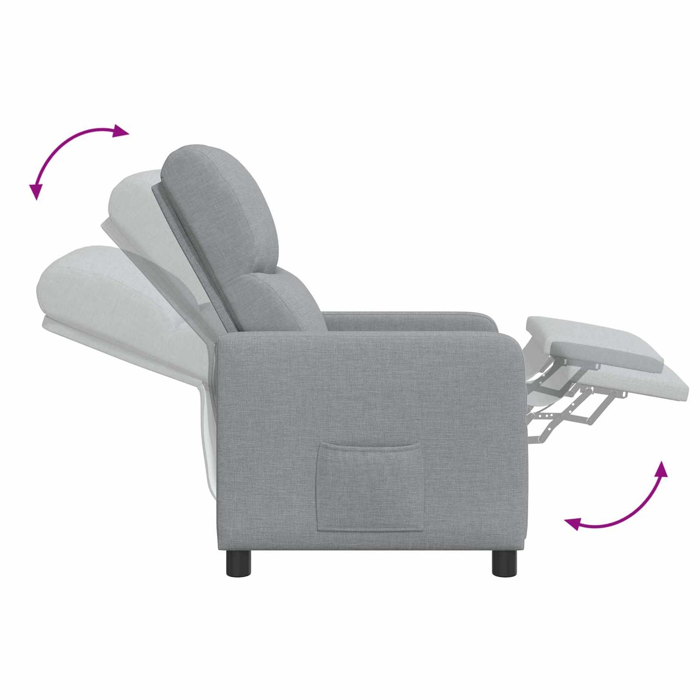 Relaxfauteuil Lichtgrijs Stof