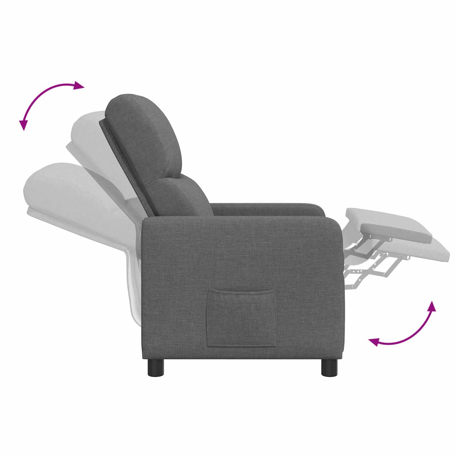 Relaxfauteuil Donkergrijs Stof