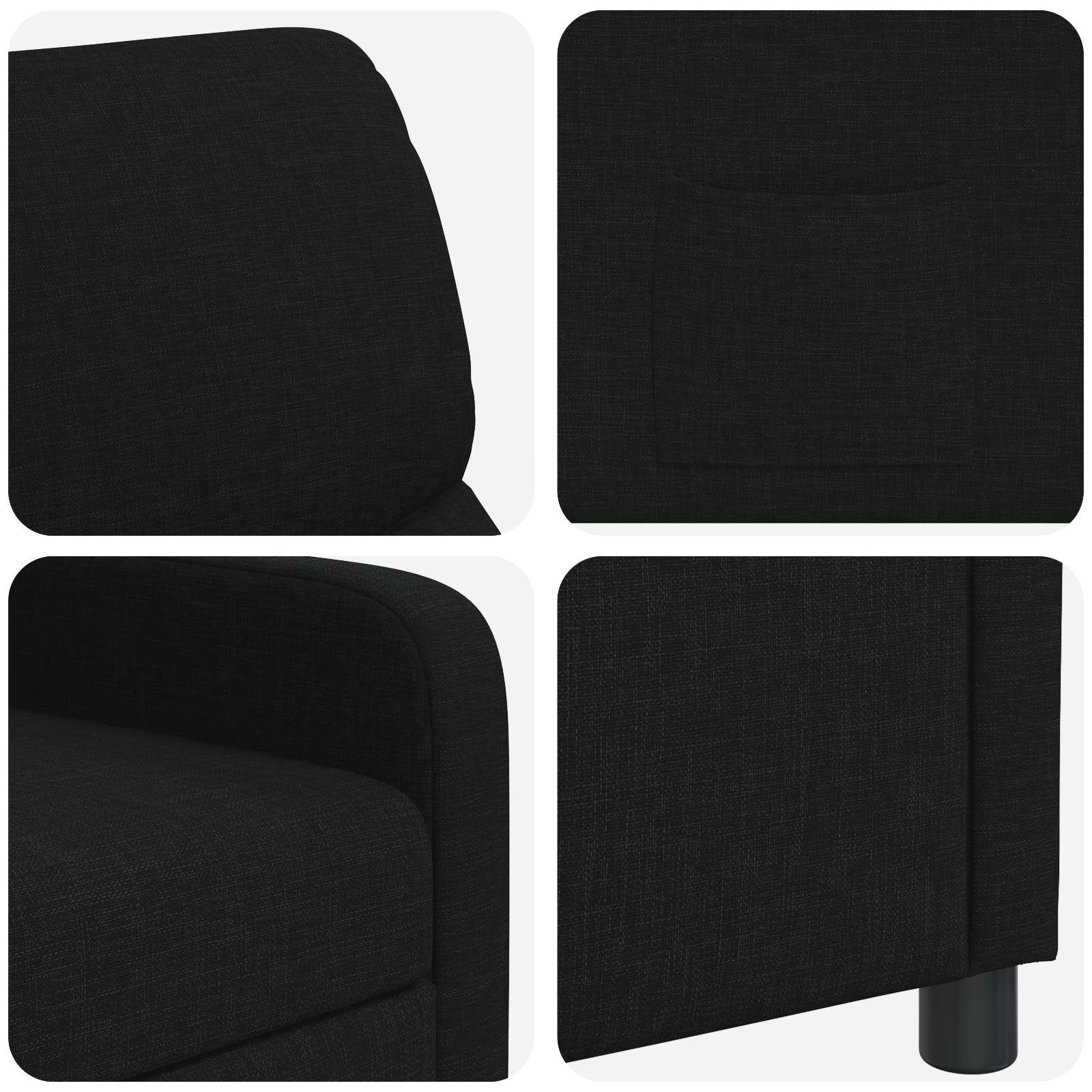 Relaxfauteuil Zwart Stof