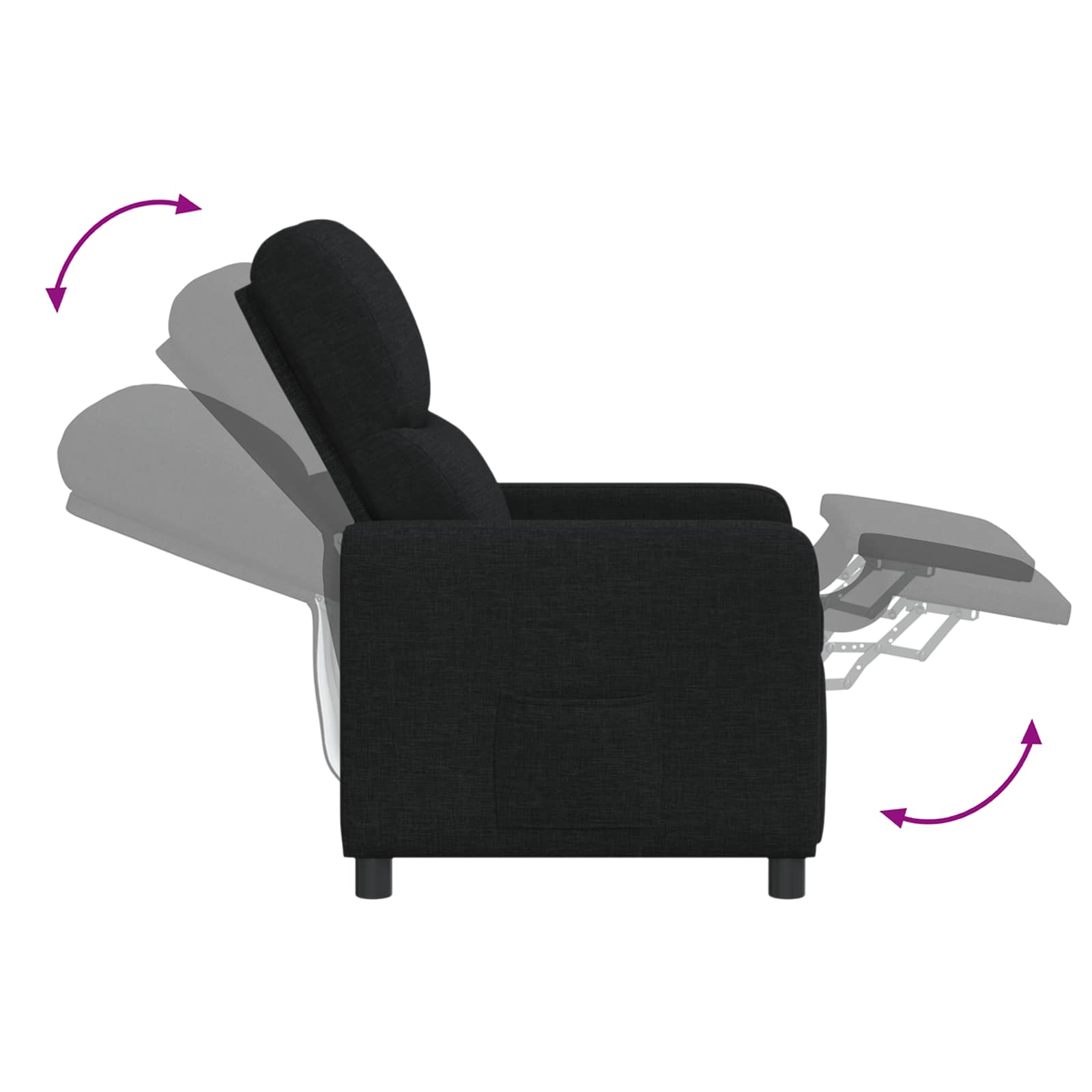 Relaxfauteuil Zwart Stof