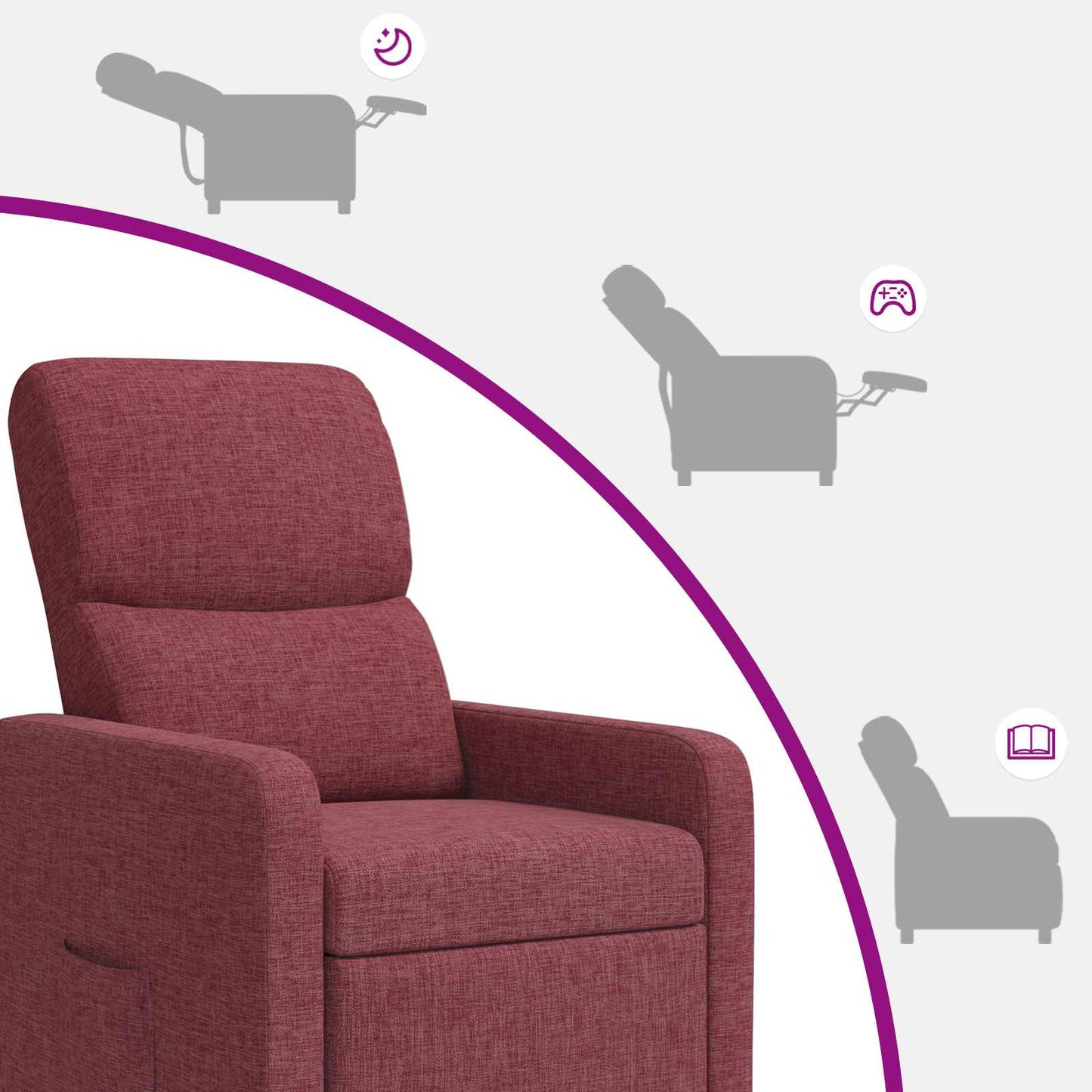 Relaxfauteuil Wijnrood Stof