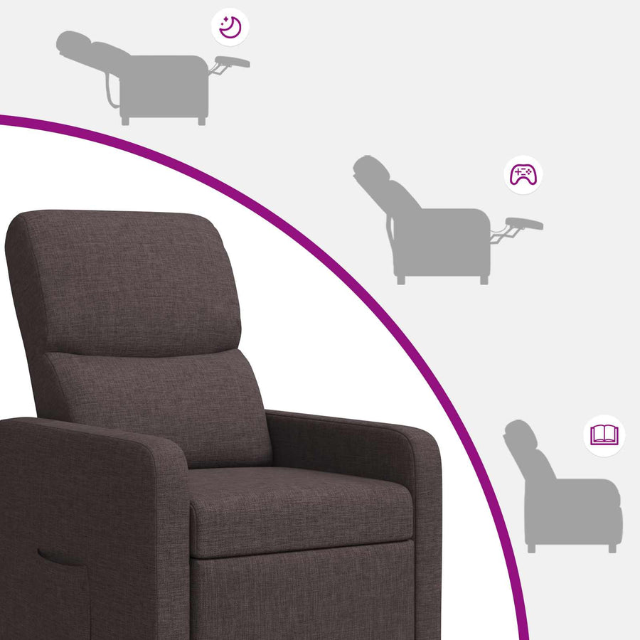 Relaxfauteuil Donkerbruin Stof
