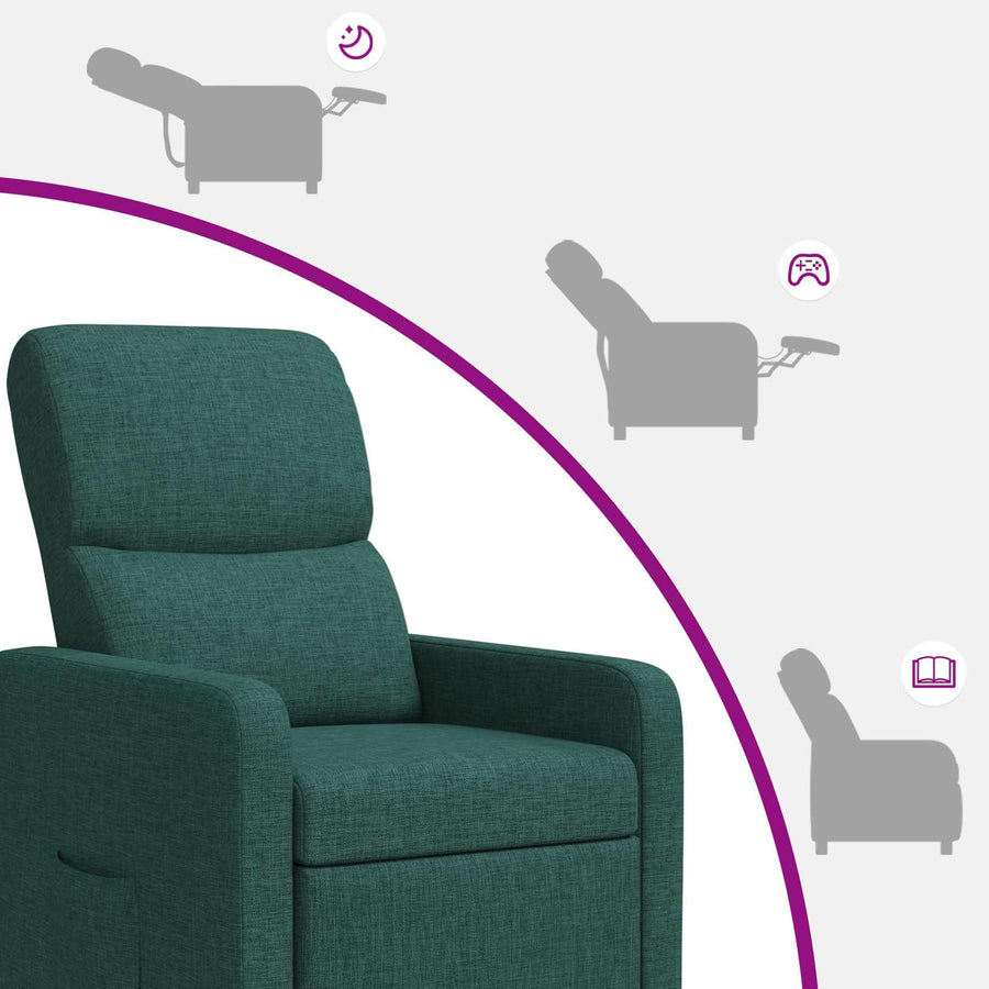 Relaxfauteuil Donkergroen Stof
