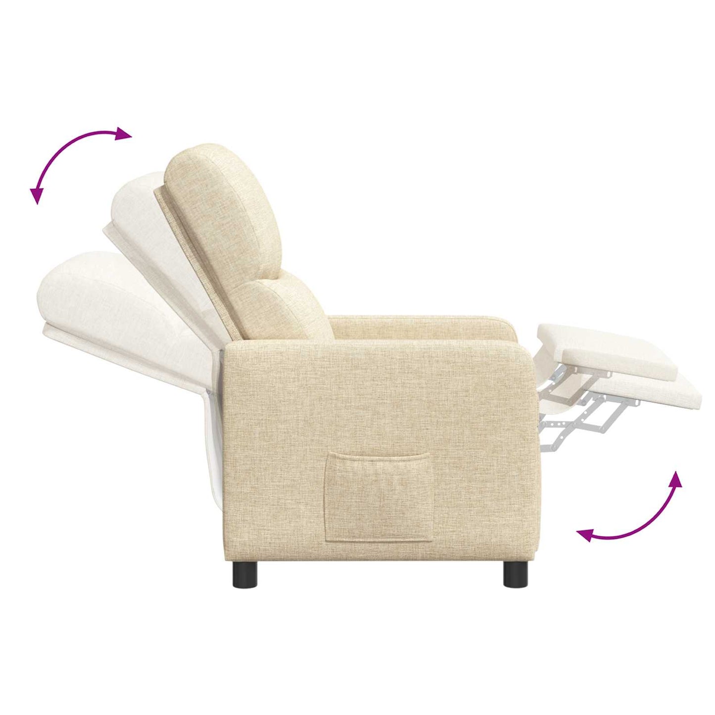 Relaxfauteuil Crèmekleurig Stof