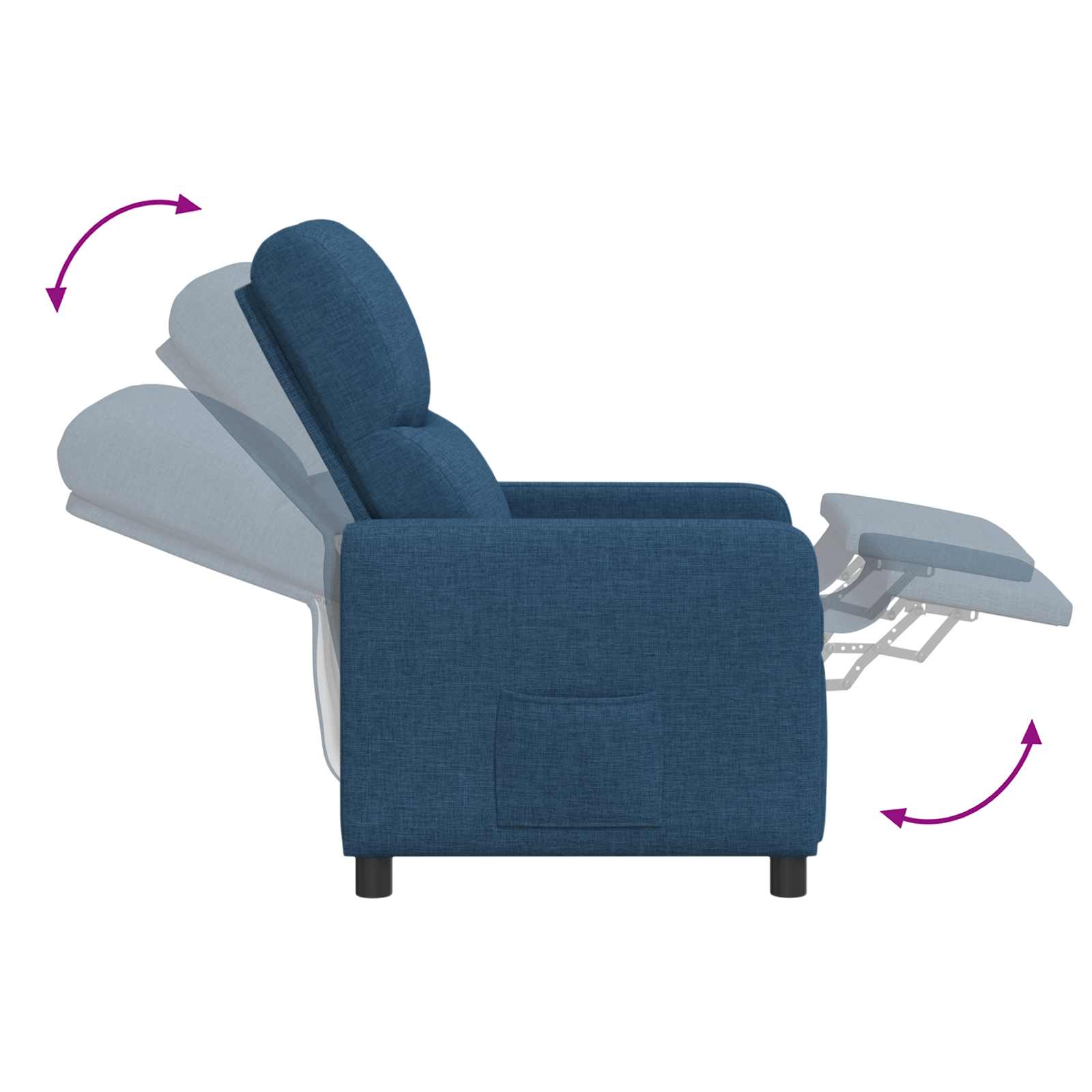 Relaxfauteuil Blauw Stof