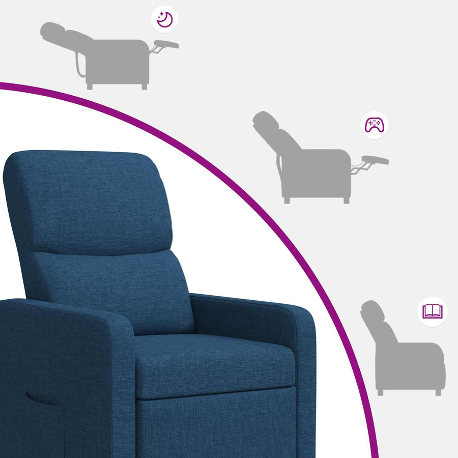 Relaxfauteuil Blauw Stof
