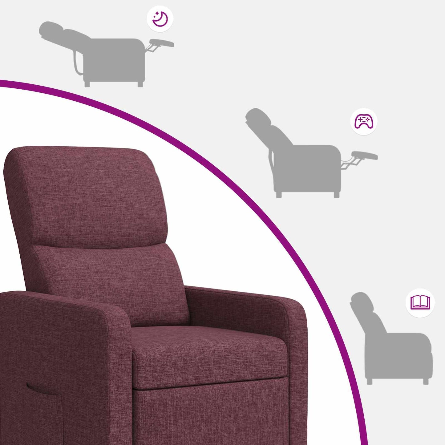 Relaxfauteuil Paars Stof