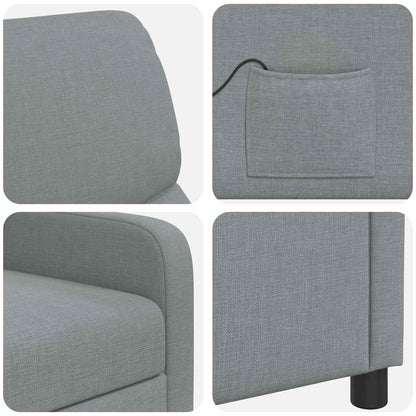 Massage Recliner Lichtgrijs Stof