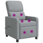 Relaxfauteuil massage lichtgrijs stof