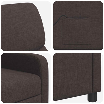 Massage Recliner Donkerbruin Stof