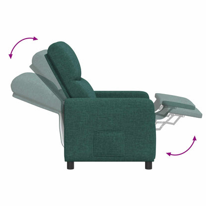 Massage Recliner Donkergroen Stof