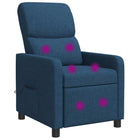 Relaxfauteuil blauw stof met massagefunctie
