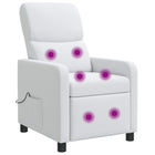 Relaxfauteuil wit stof massagefunctie