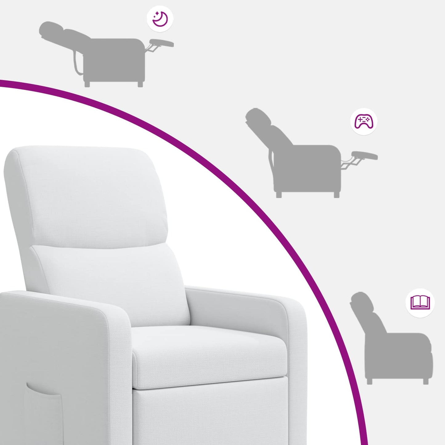 Relaxfauteuil Wit Stof