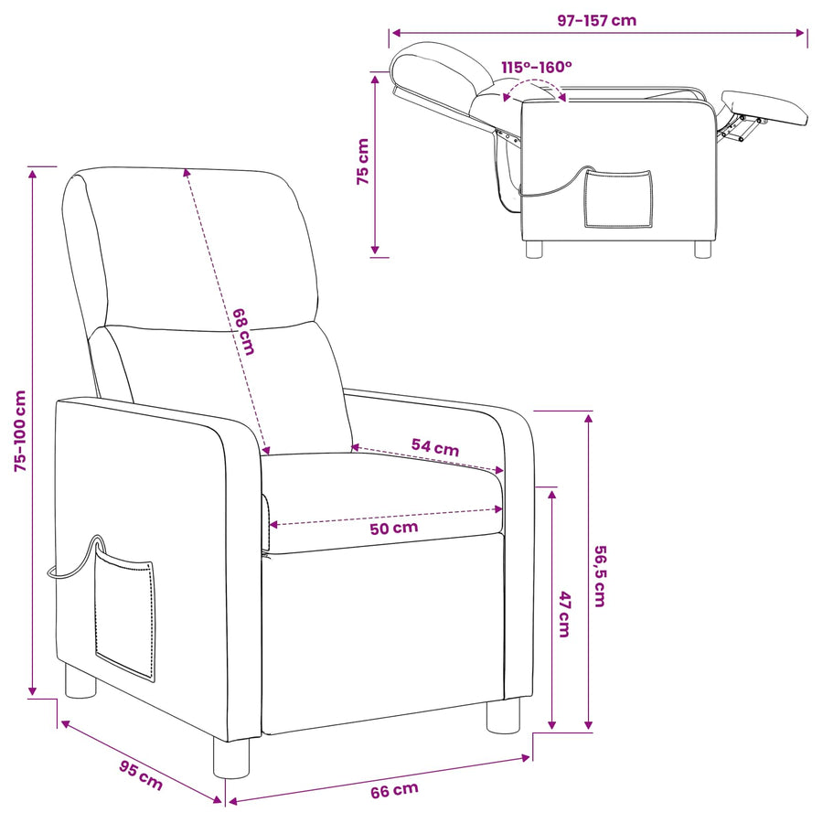 Relaxfauteuil Wit Stof