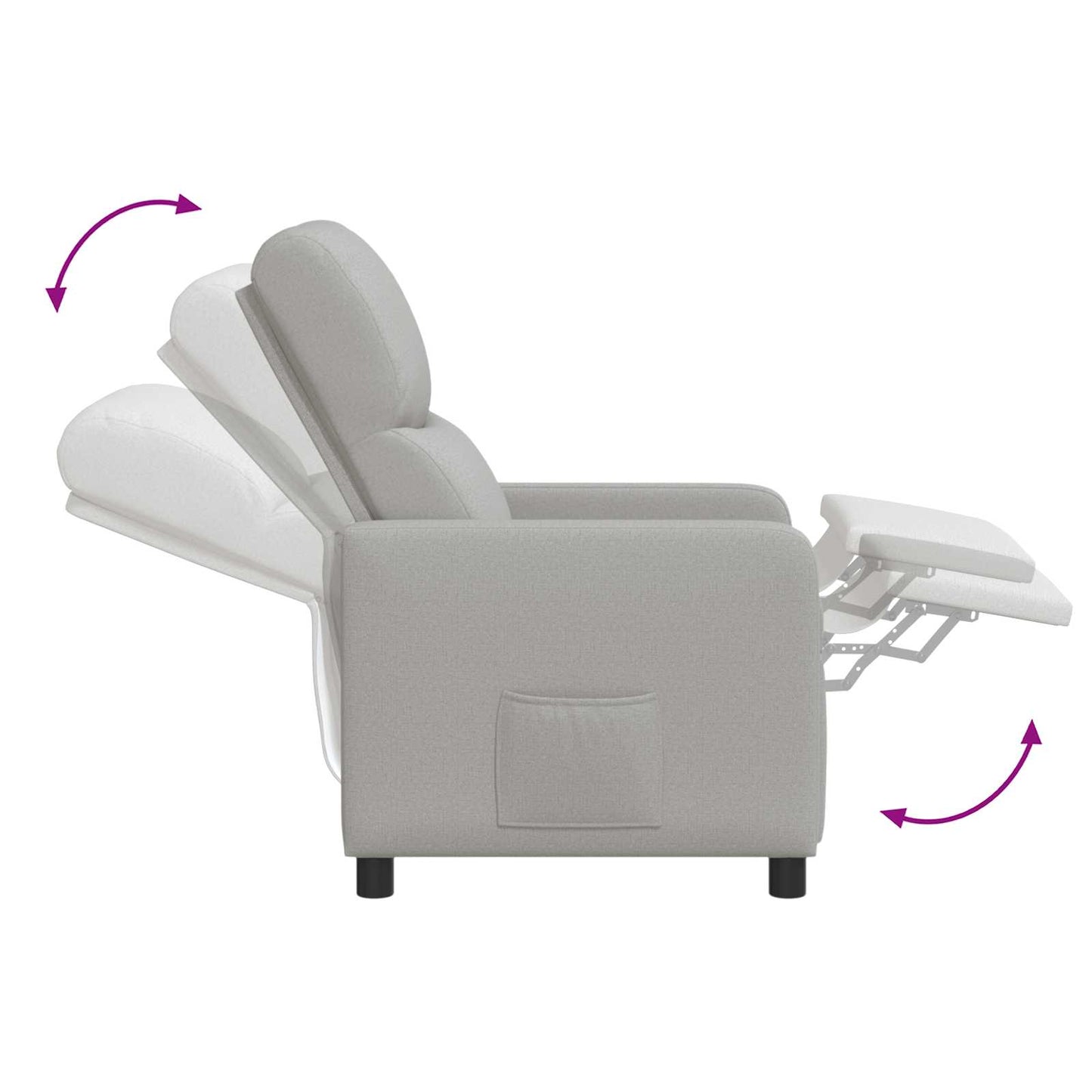 Massage Recliner Wolkengrijs Stof Wolkengrijze stof