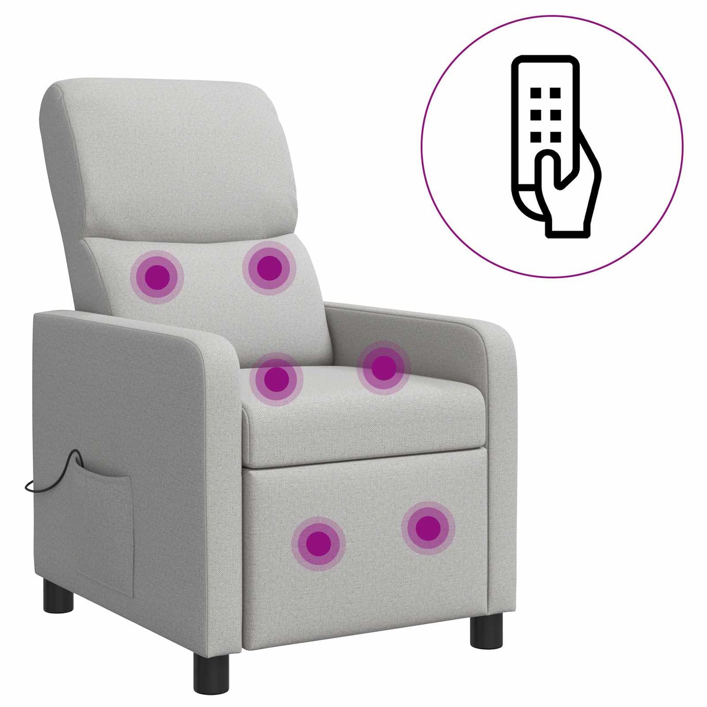 Massage Recliner Wolkengrijs Stof Wolkengrijze stof
