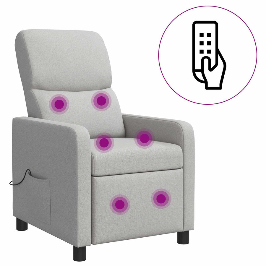 Massage Recliner Wolkengrijs Stof Wolkengrijze stof