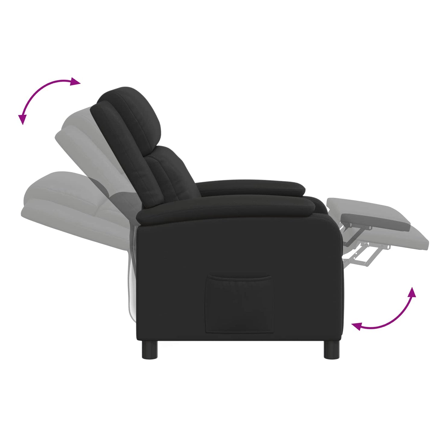 Relaxfauteuil Zwart Kunstleer