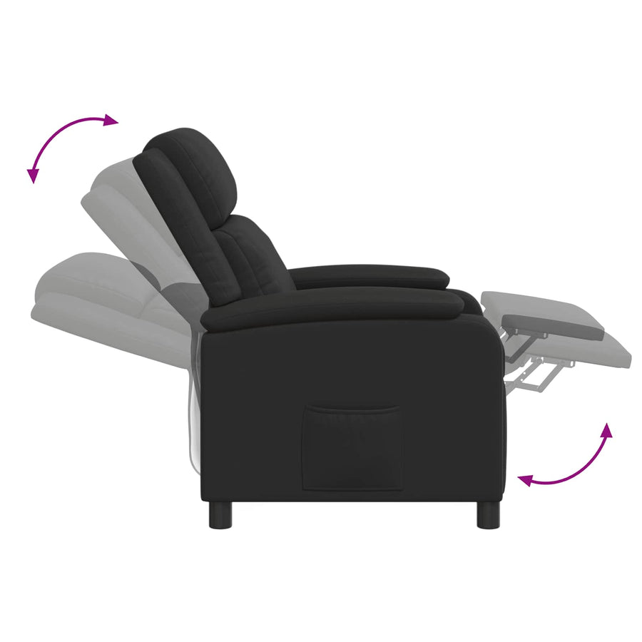 Relaxfauteuil Zwart Kunstleer