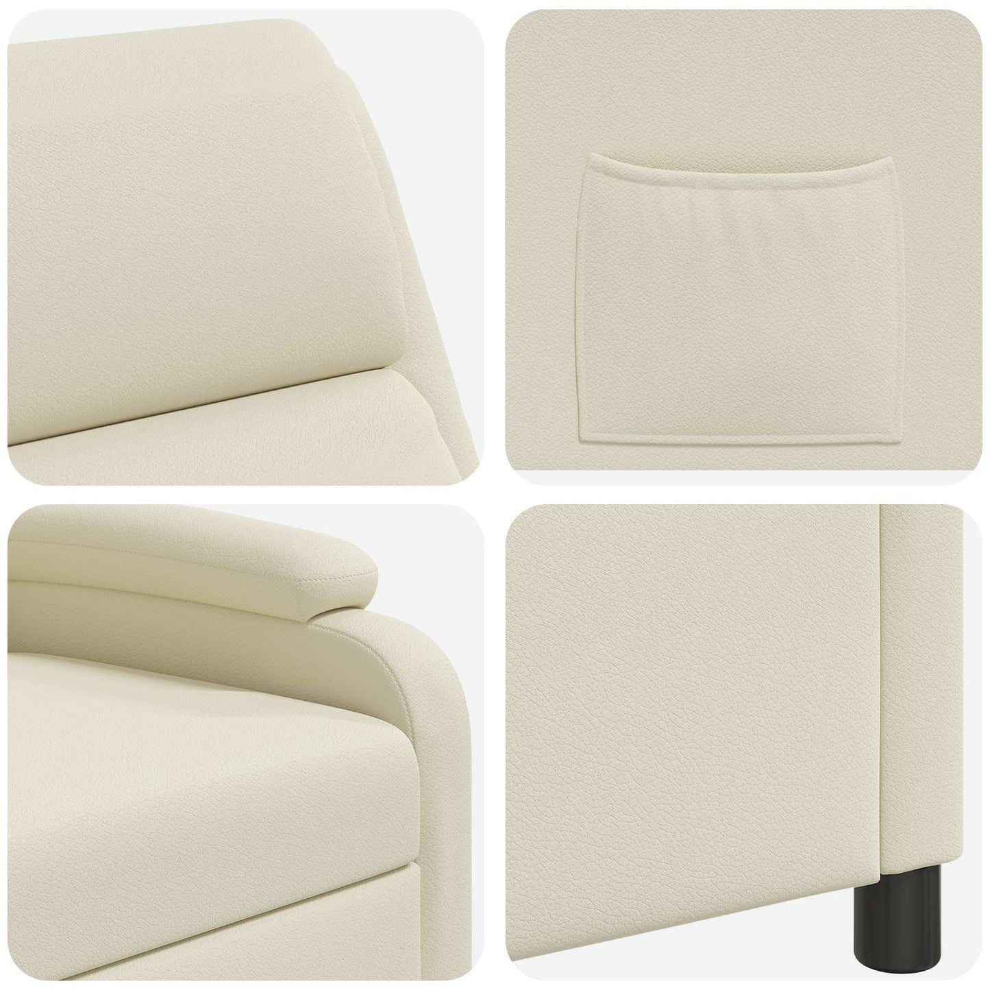 Relaxfauteuil Crèmekleurig Kunstleer