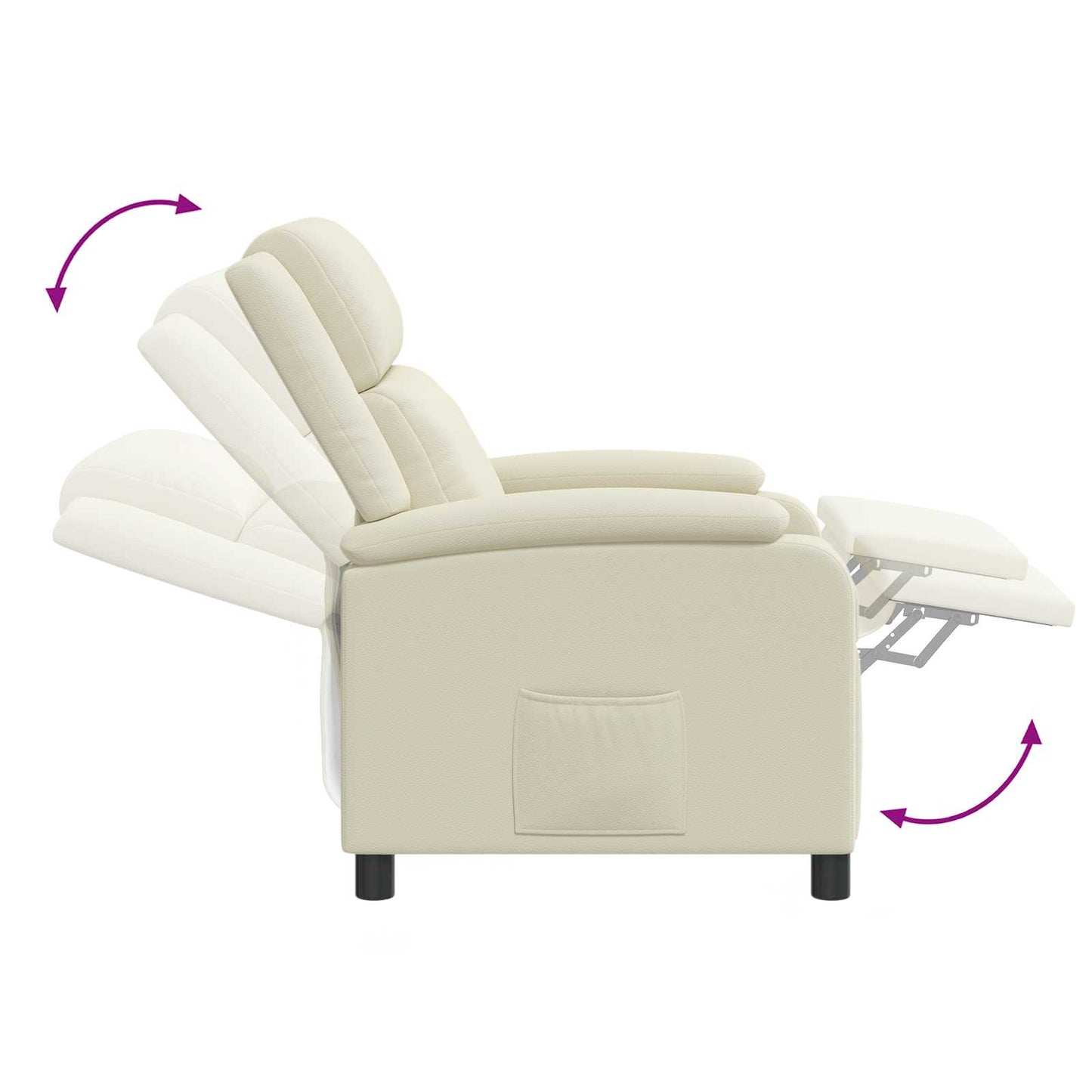 Relaxfauteuil Crèmekleurig Kunstleer