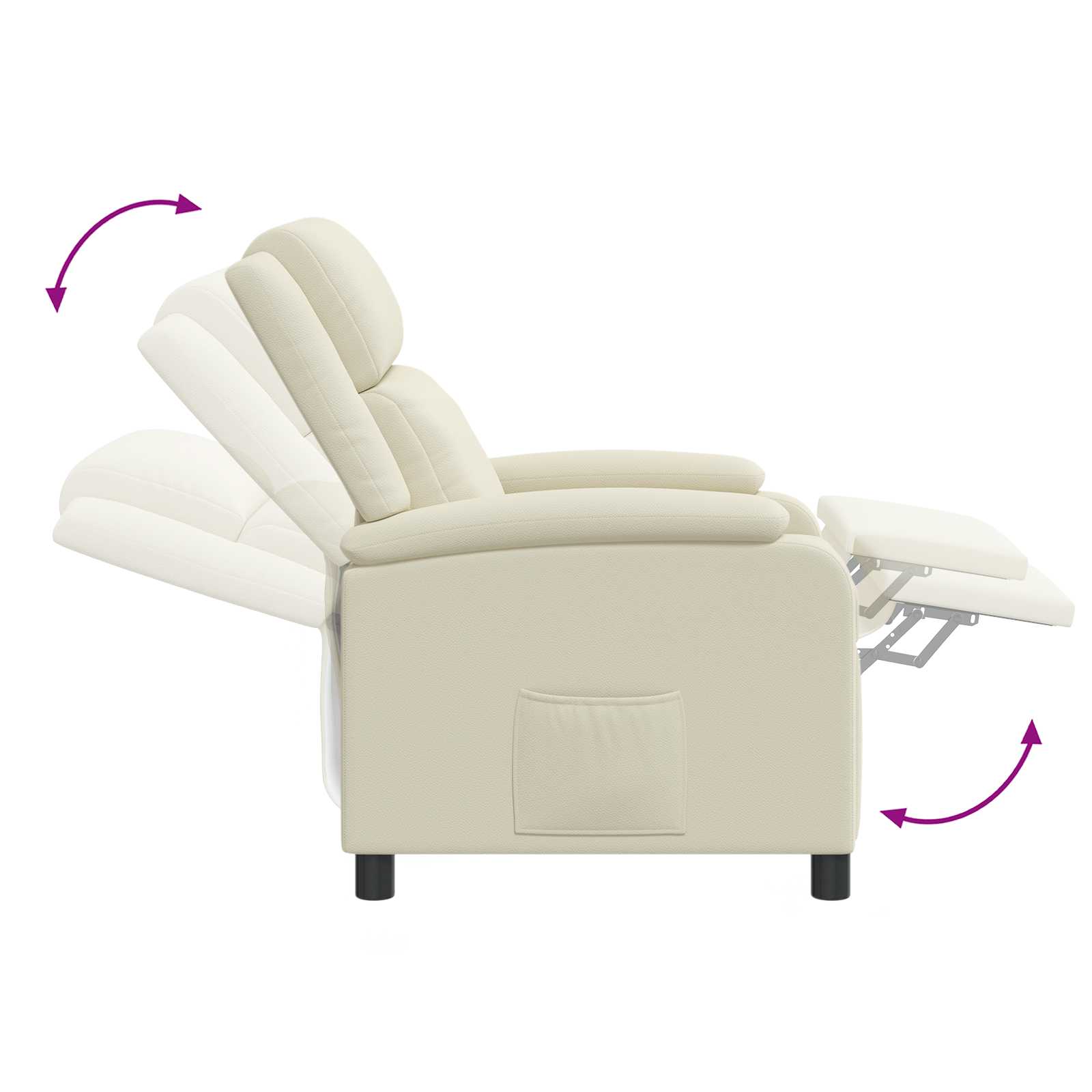 Relaxfauteuil Crèmekleurig Kunstleer