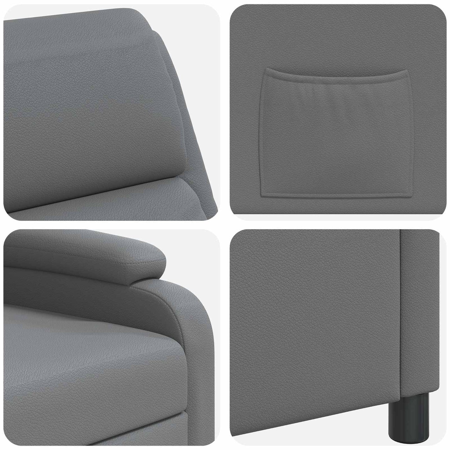Relaxfauteuil Grijs Kunstleer