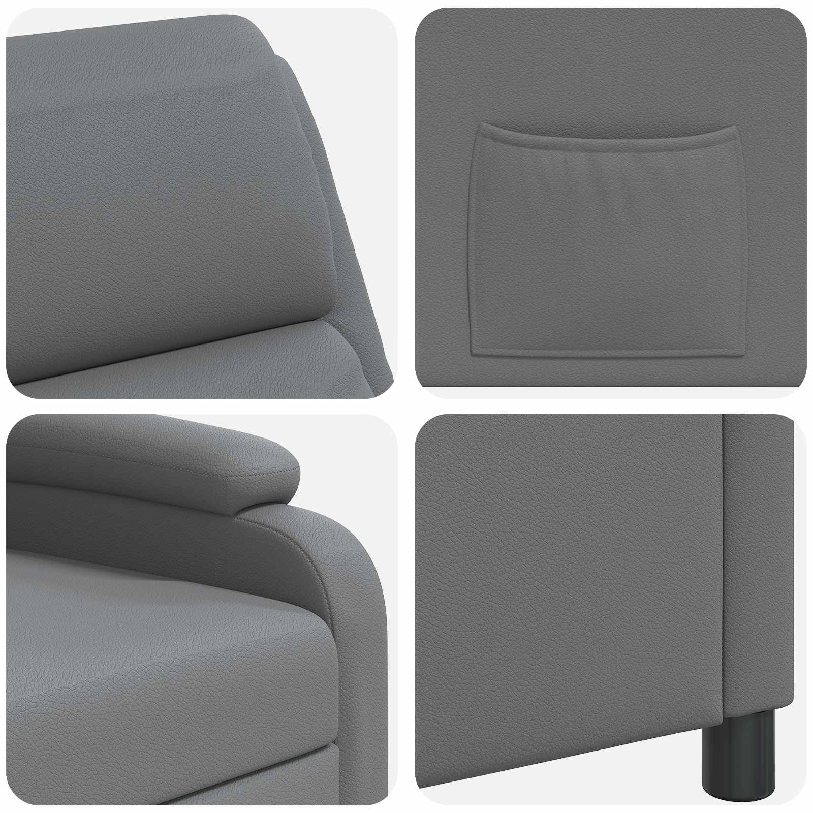 Relaxfauteuil Grijs Kunstleer