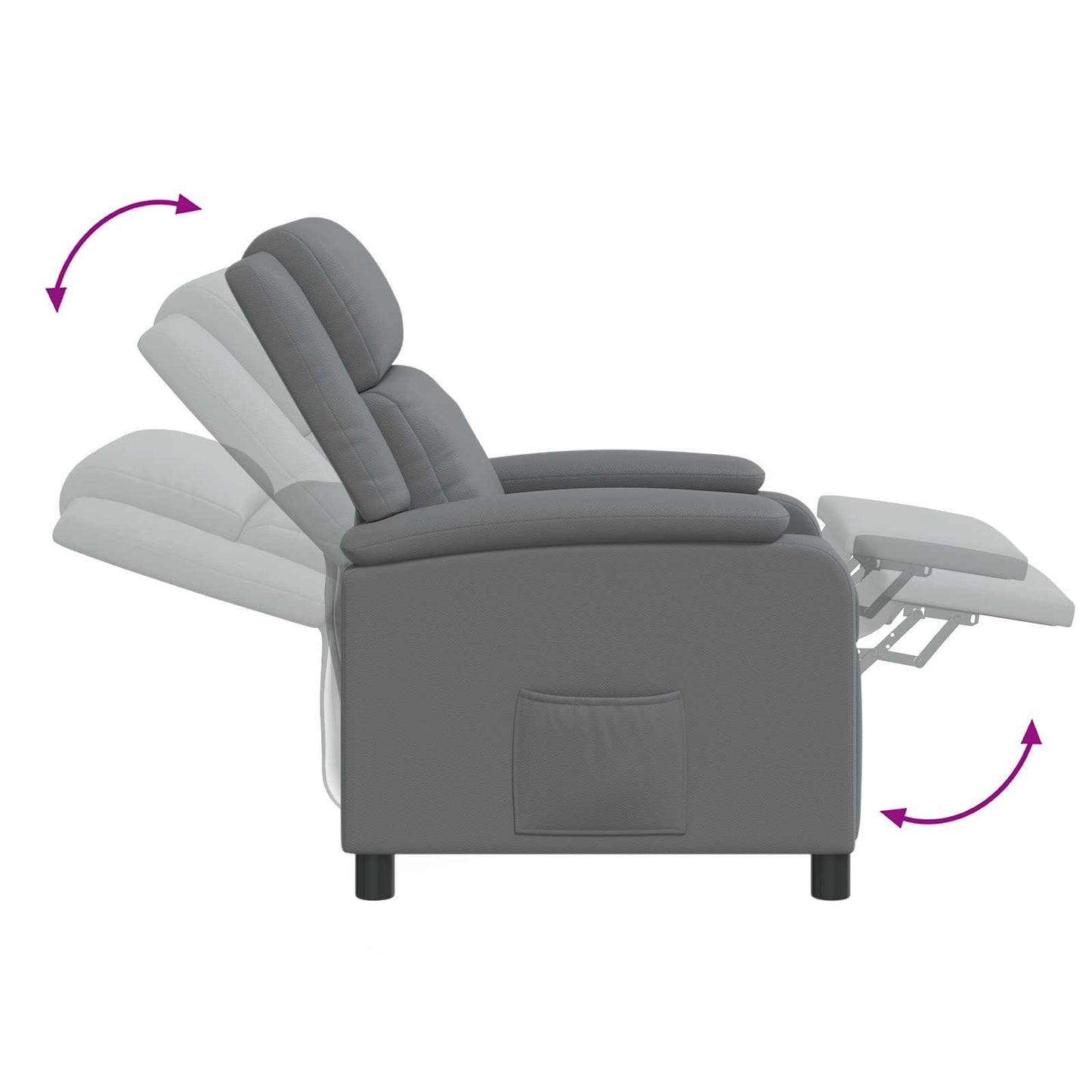 Relaxfauteuil Grijs Kunstleer