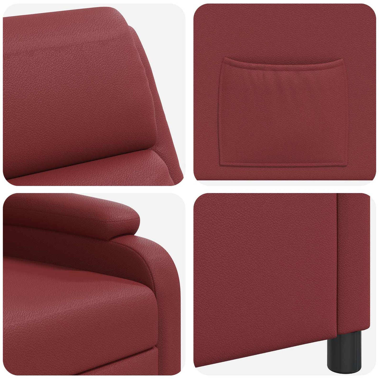 Relaxfauteuil Wijnrood Kunstleer