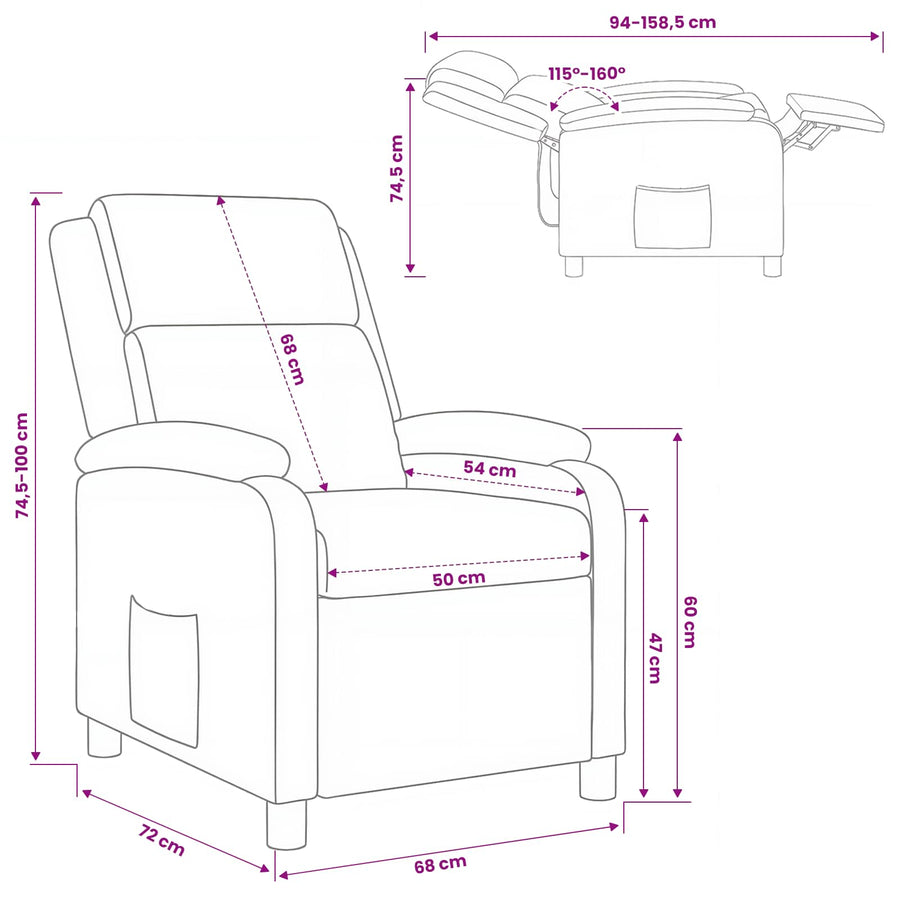 Relaxfauteuil Wijnrood Kunstleer