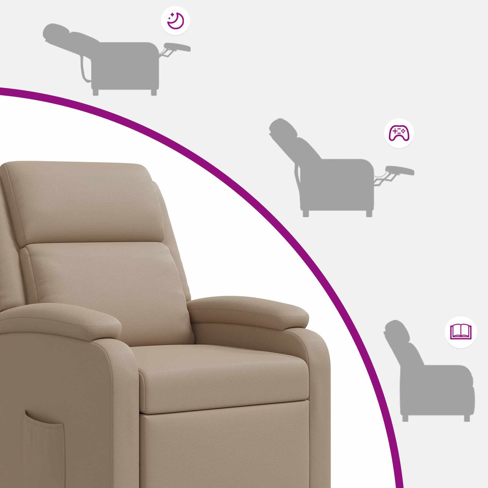 Relaxfauteuil Cappuccino Kunstleer