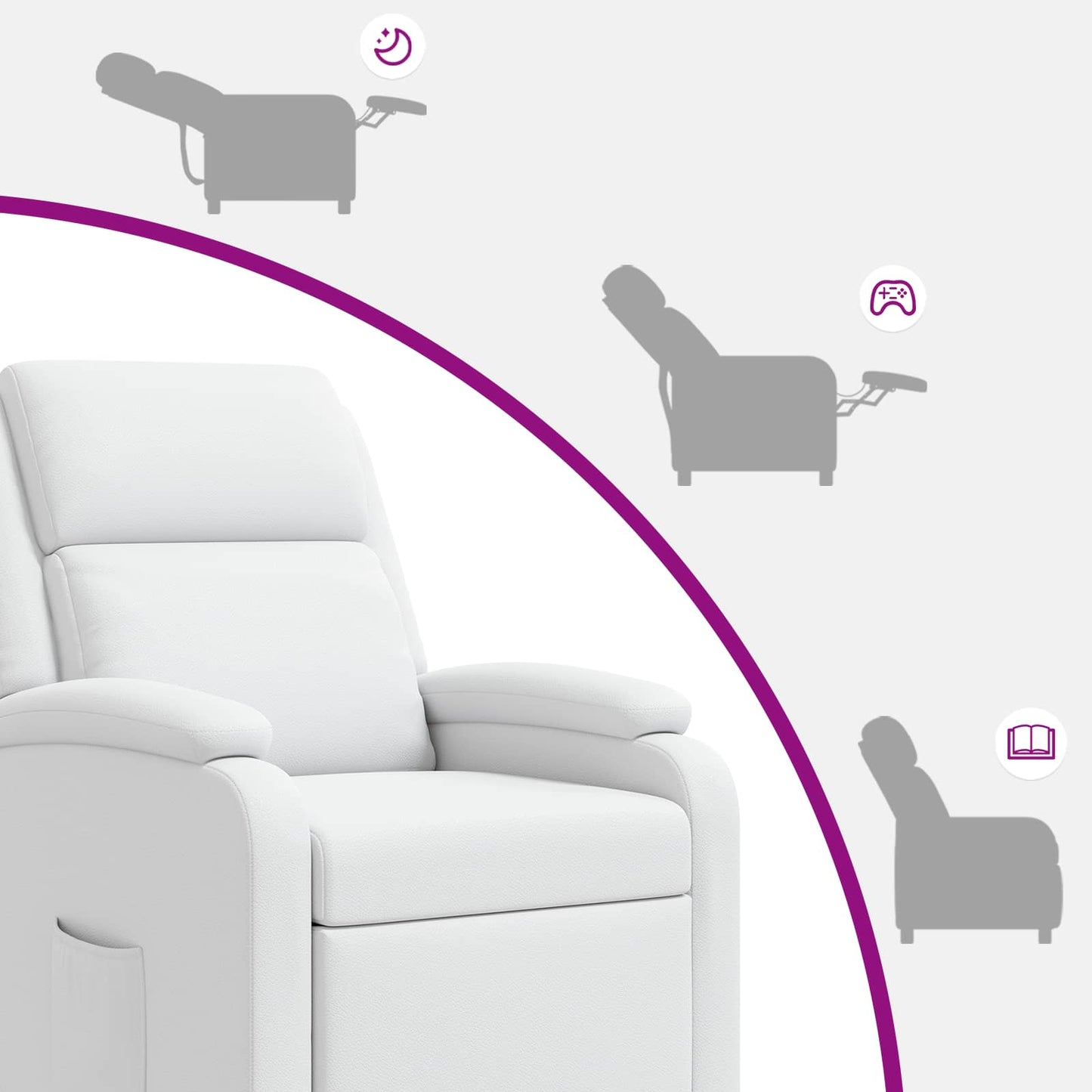 Relaxfauteuil Wit Kunstleer