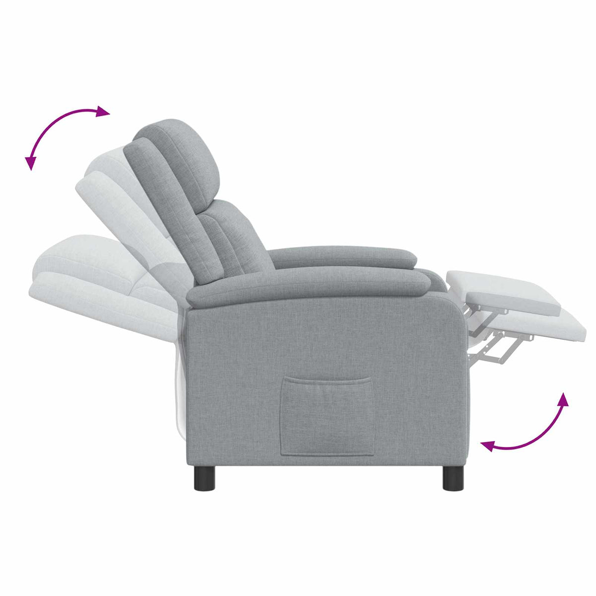 Relaxfauteuil Lichtgrijs Stof