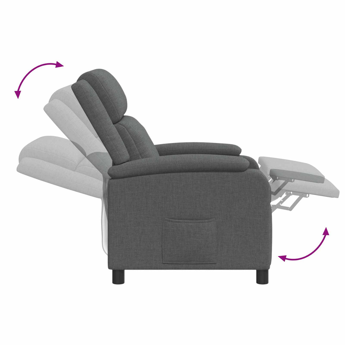 Relaxfauteuil Donkergrijs Stof