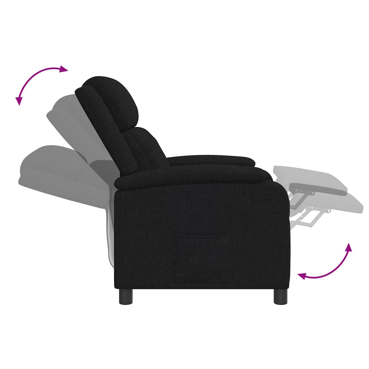Relaxfauteuil Zwart Stof