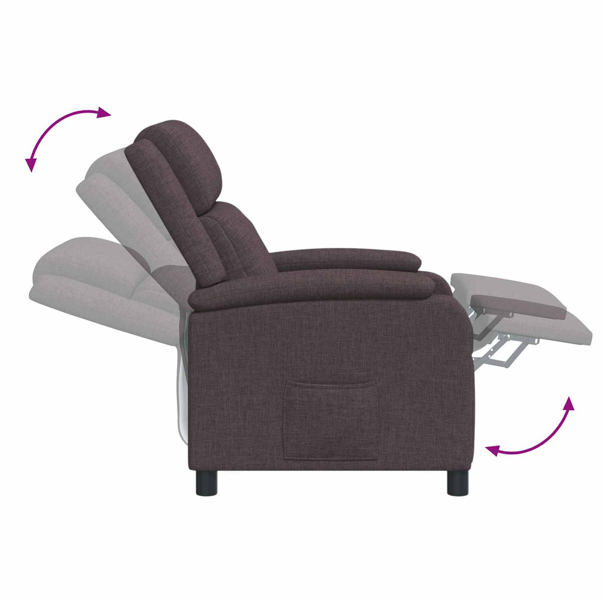 Relaxfauteuil Donkerbruin Stof