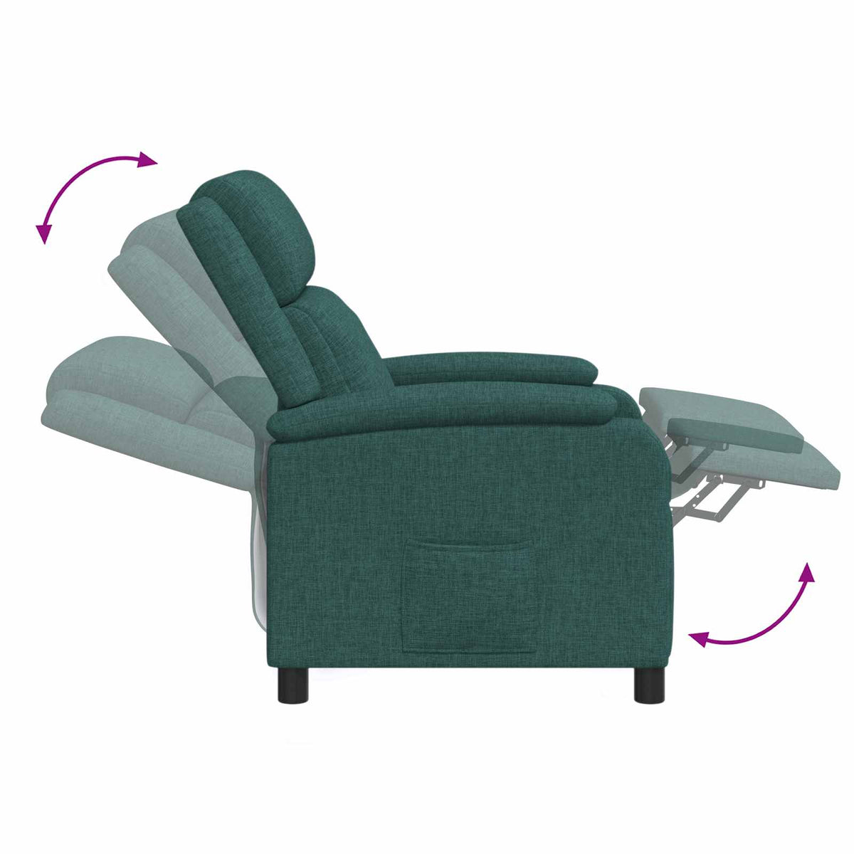 Relaxfauteuil Donkergroen Stof